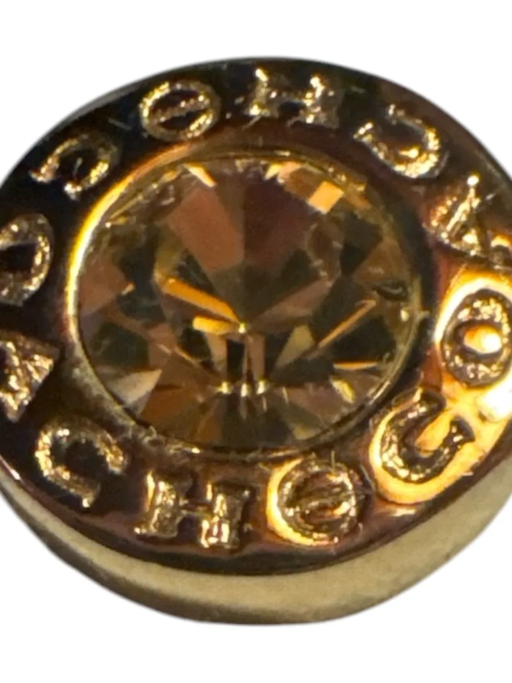 Coach Gold-Tone Round Logo Stud Earrings - Picture 4 of 4